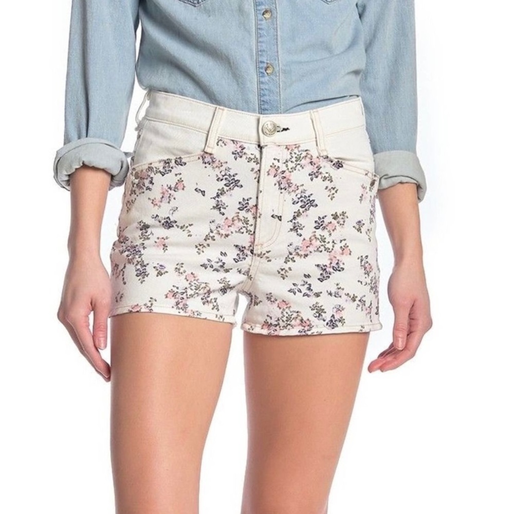 Rag and Bone Micro Floral Ellie Denim High Rise Jeans Shorts
